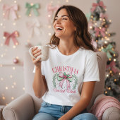 Coquette Christmas Social Club Giro Pink Bow Tri-Blend Shirt