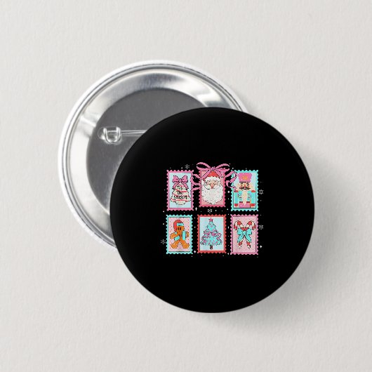 Coquette Christmas Tree Bow Santa Nutcracker Candy Button (Vorne & Hinten)