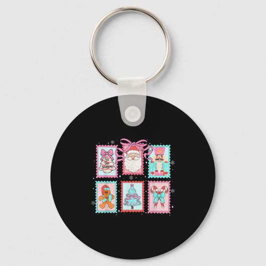 Coquette Christmas Tree Bow Santa Nutcracker Candy Schlüsselanhänger (Vorderseite)