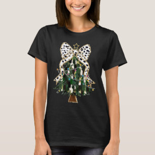 Coquette Christmas Tree Girly Bow T-Shirt