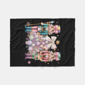 Coquette Christmas Tree Nutcrackers Ballet Xmas Wo Fleecedecke (Vorderseite (Horizontal))