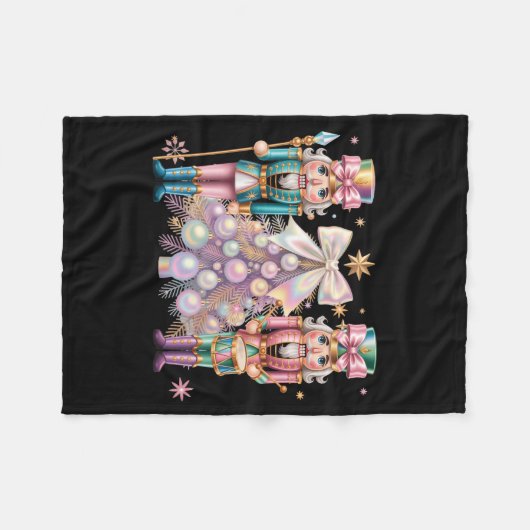 Coquette Christmas Tree Nutcrackers Ballet Xmas Wo Fleecedecke (Vorderseite (Horizontal))