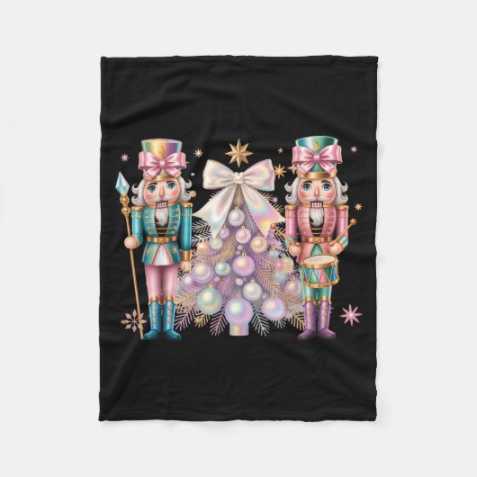Coquette Christmas Tree Nutcrackers Ballet Xmas Wo Fleecedecke (Vorderseite)