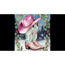 Coquette Christmas Wall Art, Western Xmas Print Poster