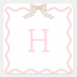 Coquette Christmas Wavy Foto Weihnachten Quadratischer Aufkleber