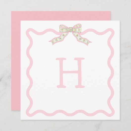 Coquette Christmas Wavy Foto Weihnachtskarte Mitteilungskarte (Vorne/Hinten)