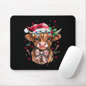 Coquette Christmas Western Highland Cow Santa Xmas Mousepad (Mit Mouse)