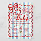 Coquette Ciao Baby Blue Italian Theme Einladung (Vorderseite)