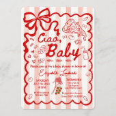 Coquette Ciao Baby Italian Theme Einladung (Vorderseite)