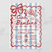 Coquette Ciao Bambino Blue Italian Theme Invitatio Einladung (Vorderseite)