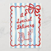 Coquette Ciao Bambino Blue Italian Theme Invitatio Einladung (Rückseite)