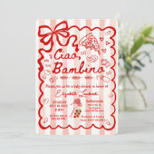 Coquette Ciao Bambino Italian Theme Einladung (Stehend Vorderseite)