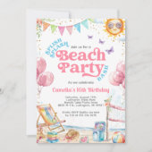 Coquette Coastage Teenage Beach Geburtstagsparty Einladung (Vorderseite)