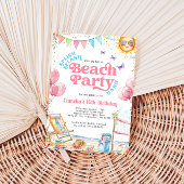 Coquette Coastage Teenage Beach Geburtstagsparty Einladung