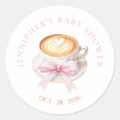 Coquette Coffee Baby Shower Sticker (Vorderseite)