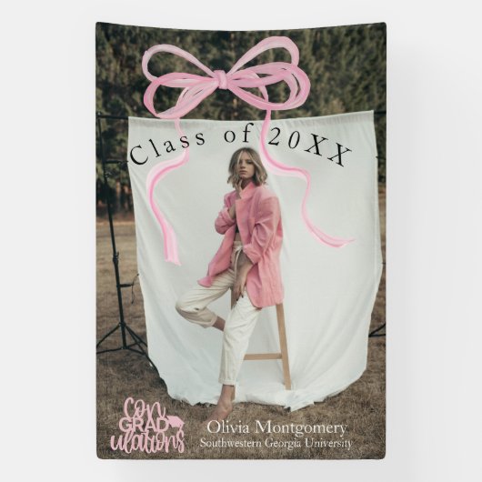 Coquette ConGRADulations Foto Abschluss Banner (Vertikal)