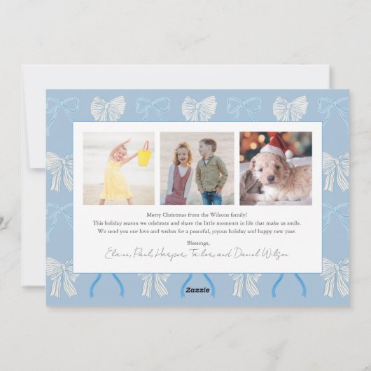 Coquette-Core Blassblaue Bows 4 Fotos Weihnachten