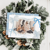 Coquette-Core Blassblauer Bogen Foto Weihnachten