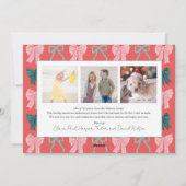 Coquette Core Red & Pink Bows 4 Fotos Weihnachten (Rückseite)