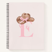Coquette Cowgirl Hat Pink Bow Mit Monogramm Notizblock (Vorderseite)