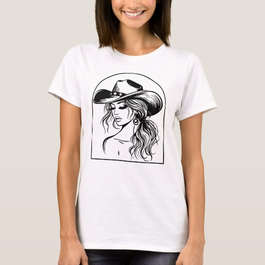 Coquette Cowgirl-Linie, Gezeichnet Shirt (Vorderseite)