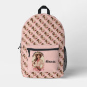 Coquette Cowgirl Western Fashion Portrait Bedruckter Rucksack (Vorderseite)