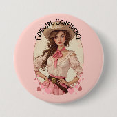 Coquette Cowgirl Western Fashion Portrait Button (Vorderseite)