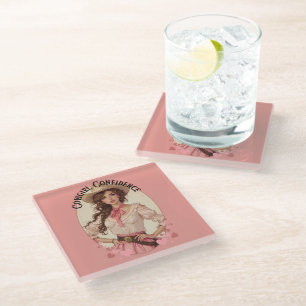 Coquette Cowgirl Western Fashion Portrait Glasuntersetzer