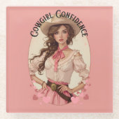 Coquette Cowgirl Western Fashion Portrait Glasuntersetzer (Vorderseite)