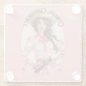 Coquette Cowgirl Western Fashion Portrait Glasuntersetzer (Rückseite)