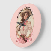 Coquette Cowgirl Western Fashion Portrait Große Wanduhr (Winkel)