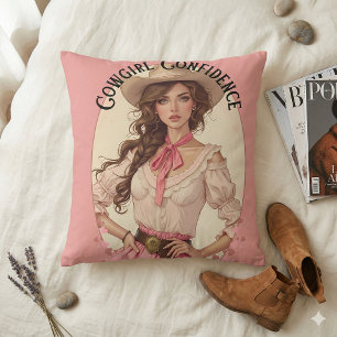 Coquette Cowgirl Western Fashion Portrait Kissen