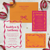 Coquette Curvy Ribbon Retro Hochzeit Acryleinladungen