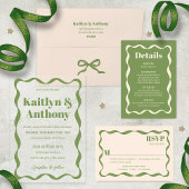 Coquette Curvy Ribbon Retro Hochzeit Acryleinladungen