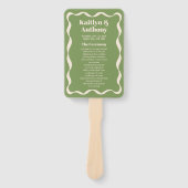 Coquette Curvy Ribbon Retro Hochzeitsprogramm Fächer (Vorderseite)