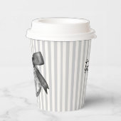 Coquette Disco Ball & Black Bow Gran Streifen Pappbecher (Rechts)