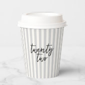 Coquette Disco Ball & Black Bow Gran Streifen Pappbecher (Vorderseite)