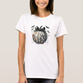 Coquette Disco Ball Pumpkin and Bats T-Shirt (Vorderseite)