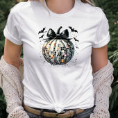 Coquette Disco Ball Pumpkin and Bats T-Shirt