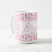 Coquette Disco Balls Pink Bows Wedding Bride Gesch Kaffeetasse (Vorderseite Links)