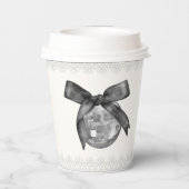 Coquette Diskothek Ball & Black Bow Race Geburtsta Pappbecher (Rückseite)