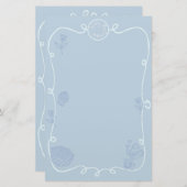 Coquette Doodle Ribbon Rahmen Briefpapier (Vorne/Hinten)