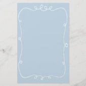 Coquette Doodle Ribbon Rahmen Briefpapier (Rückseite)