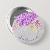 Coquette Durchsichtige rosa Schleife und Bouquet-B Button (Vorne & Hinten)