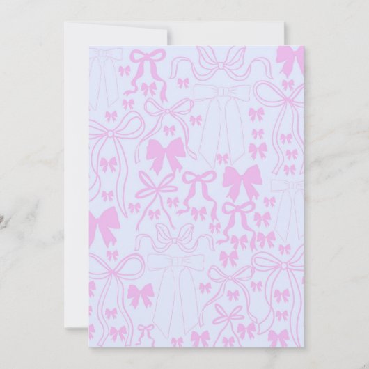 Coquette Einladungen Rosa Bow Baby Dusche Rosa Bow (Vorderseite)