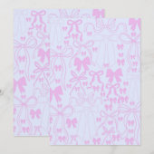 Coquette Einladungen Rosa Bow Baby Dusche Rosa Bow (Vorne/Hinten)