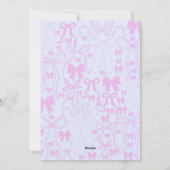 Coquette Einladungen Rosa Bow Baby Dusche Rosa Bow (Rückseite)