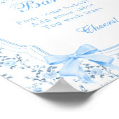 Coquette Elegante Blue Bow Mimosa Bar Poster (Ecke)