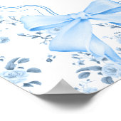 Coquette Elegantes Blue Bow Brautparty Willkommen Poster (Ecke)