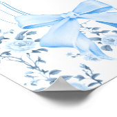 Coquette Elegantes Blue Bow Brautparty Willkommen Poster (Ecke)